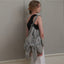 Bowknot Drawstring Embroidered Backpack 2-in-1 Shoulder Bag in Gray Large - WAAMII