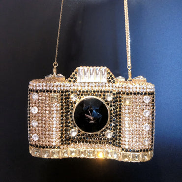 Camera Shape Rhinestone Clutch - - Luxury bags by WAAMII