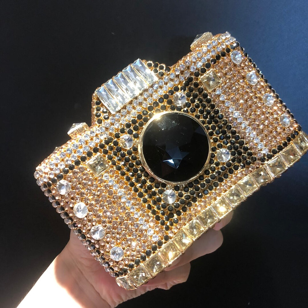Camera Shape Rhinestone Clutch bags WAAMII   