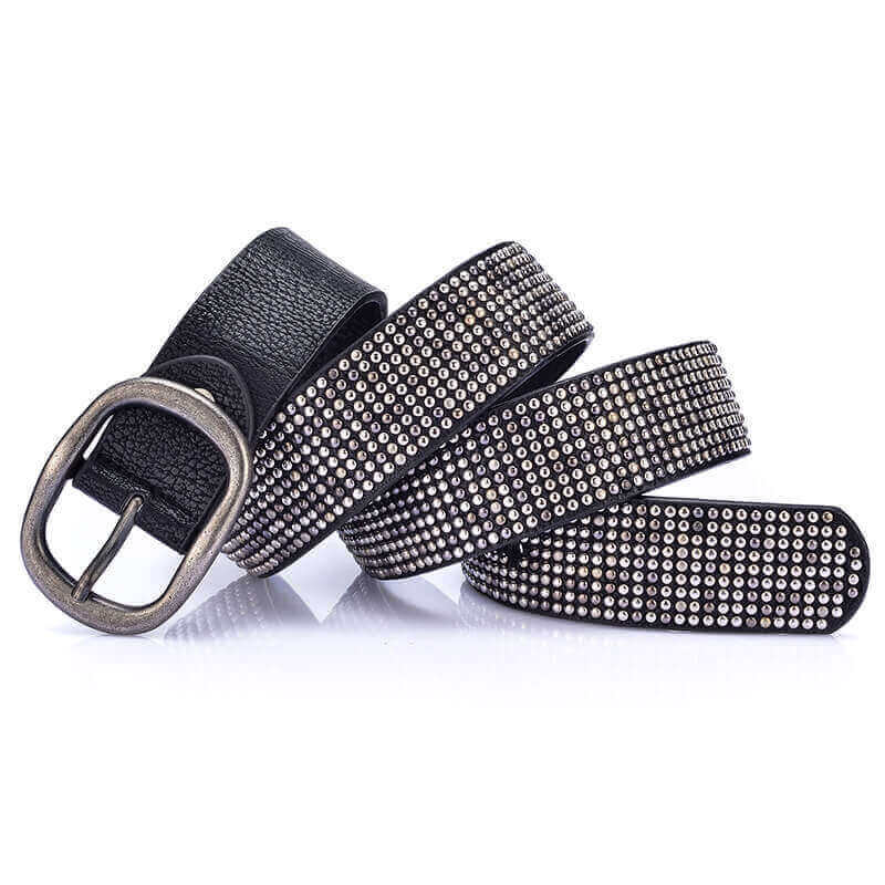 Rebeluxe Wide Studded Belt - Side profile (6) - WAAMII