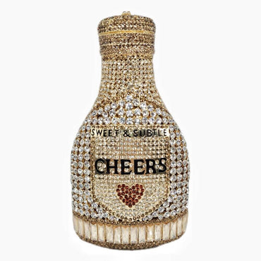 Crystal Champagne Bottle Clutch - - Luxury bags by WAAMII