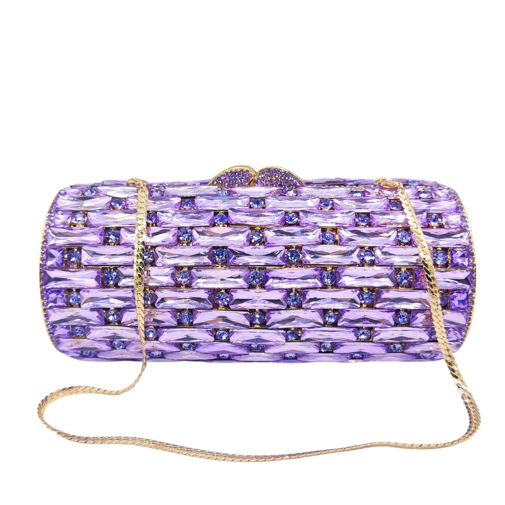 Clio Round Pillar Dimond Clutch Purse - Main View 01 - WAAMII