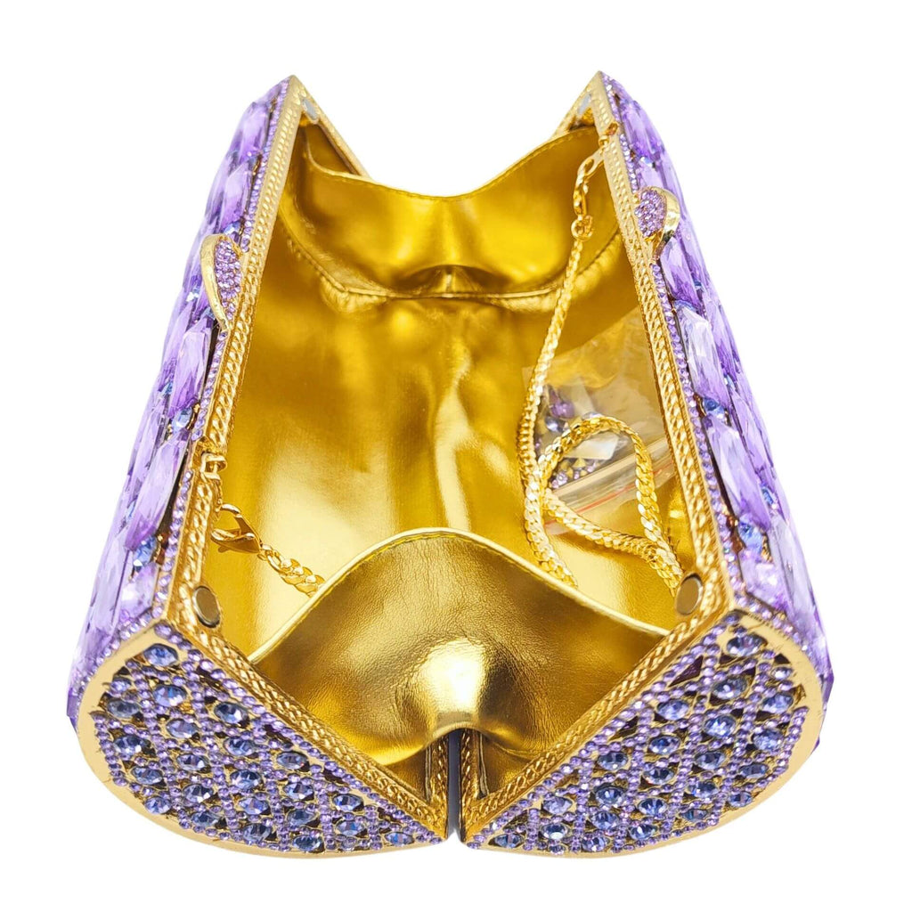 Clio Round Pillar Dimond Clutch Purse - Main View 02 - WAAMII