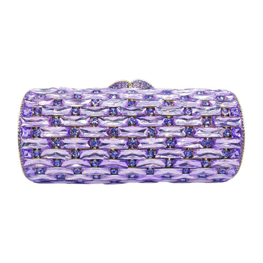 Clio Round Pillar Dimond Clutch Purse - Violet - WAAMII - (violet)