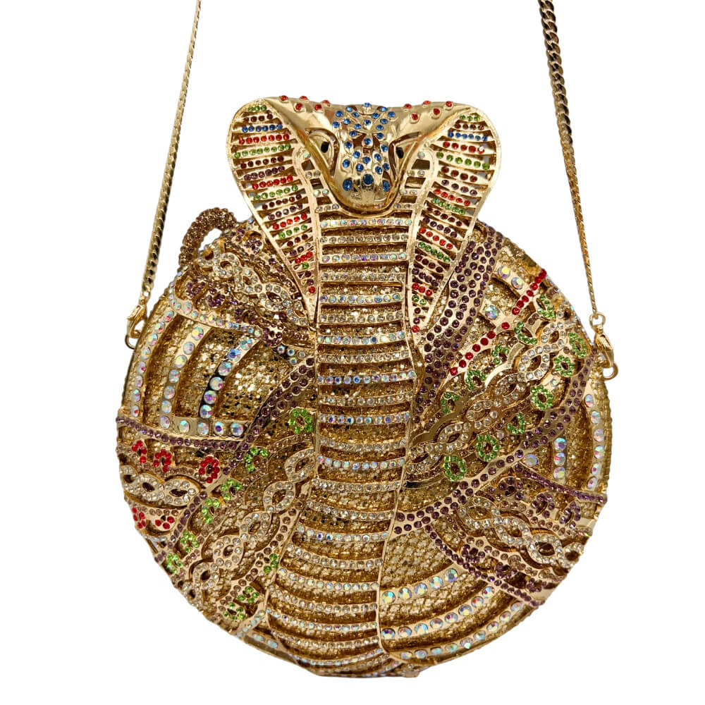 Cobra Round Rhinestone Clutch - Main View 04 - WAAMII
