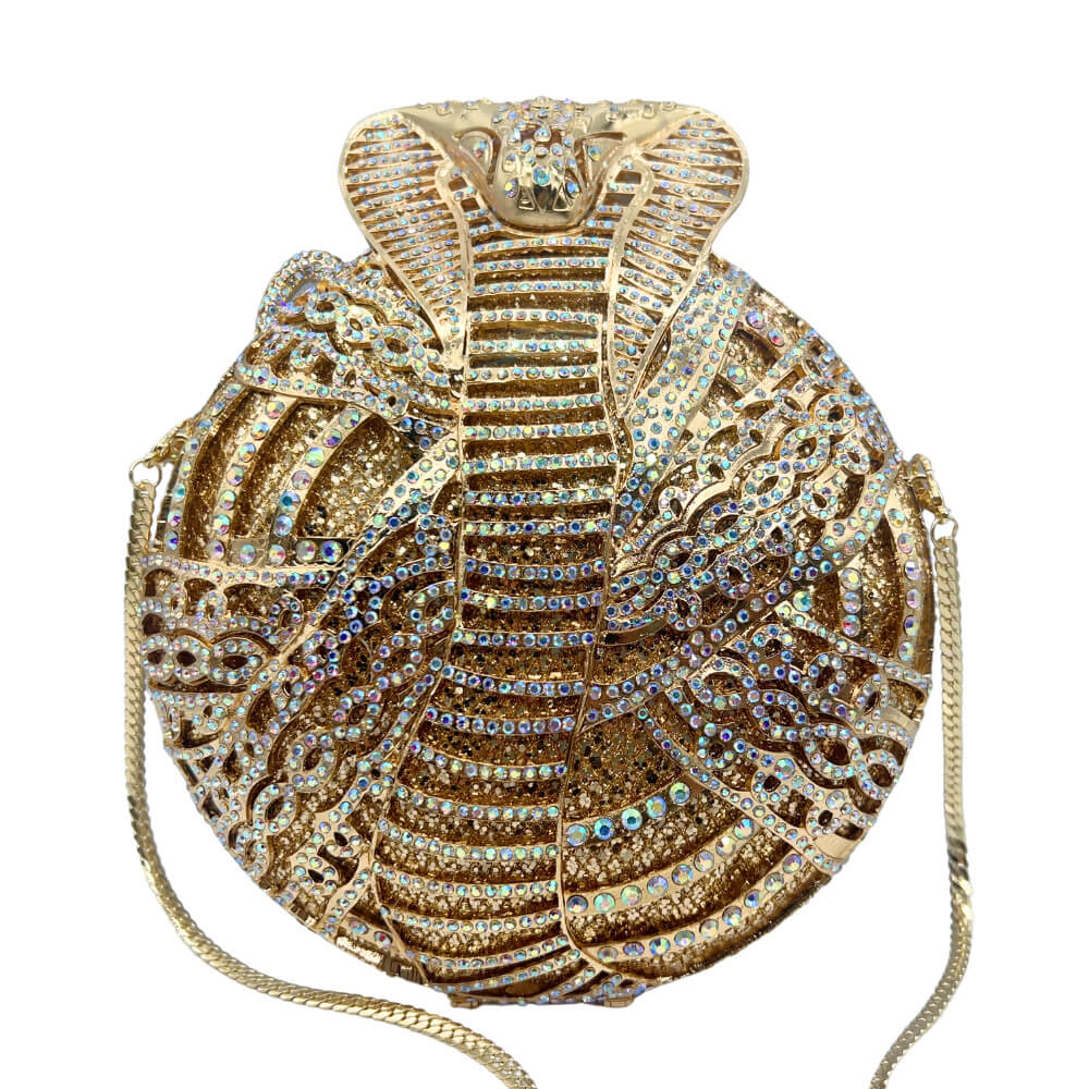 Cobra Round Rhinestone Clutch - Main View 05 - WAAMII