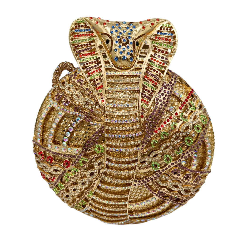 Cobra Round Rhinestone Clutch - Main View 08 - WAAMII