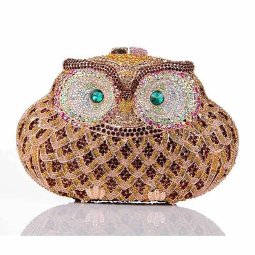 Dazzling Mystic Owl Evening Purse - Gold coffee - WAAMII