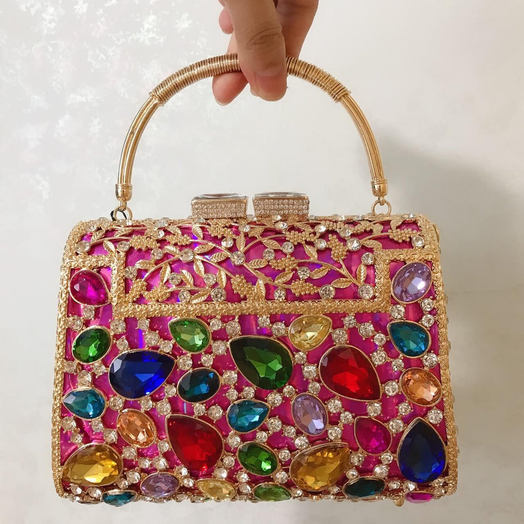 Gemma Fleur Rain Rhinestone Clutch - 详情-10 view - WAAMII