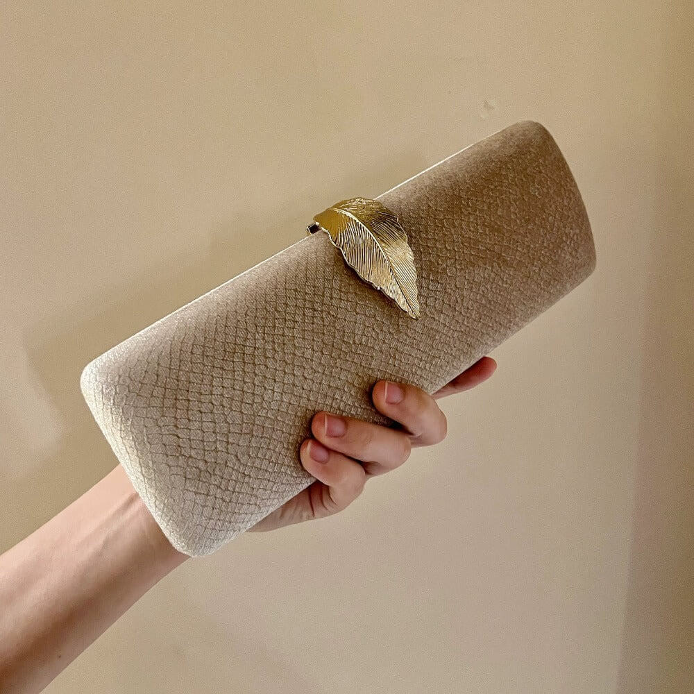 Elegant Gold Leaf Clutch Bag