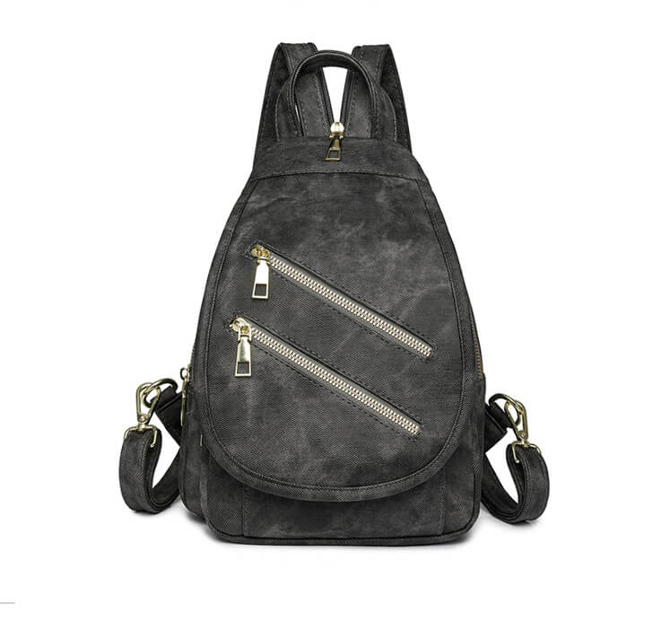 Mini Leather Backpack Multi-Pocket Chest Bag for Women - 详情-36 view - WAAMII