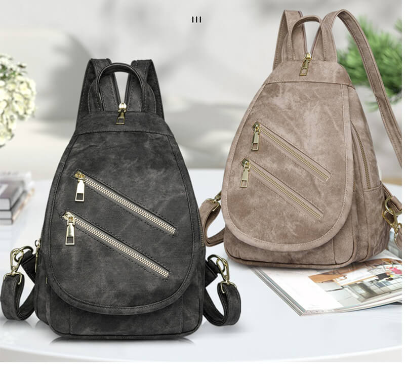 Mini Leather Backpack Multi-Pocket Chest Bag for Women - 详情-01 view - WAAMII