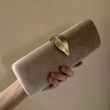 Elegant Gold Leaf Clutch Bag