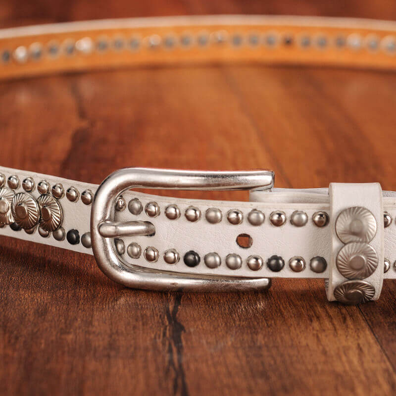 Seraphina Rhinestone Wide Leather Belt - Front view (4) - WAAMII