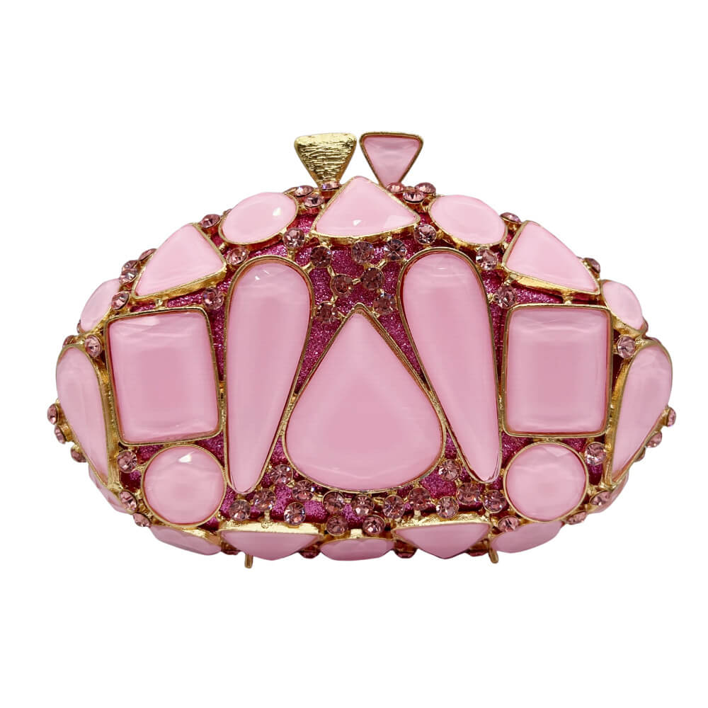 Elara Rhinestone Evening Clutch - pink - WAAMII - (pink)