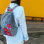 Ethnic Embroidered Colorblock Cotton Linen Backpack - Side profile (6) - WAAMII