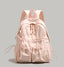 Bowknot Nylon Backpack Large Laptop School Bag For College Girls in Pink - WAAMII