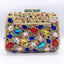 Gemma Fleur Rain Rhinestone Clutch in Gold Color - WAAMII