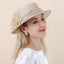 Ladies Sinamay Sun Hat with Silver Thread Vintage Church Fascinator