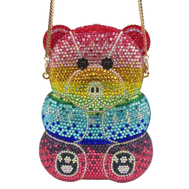 Rainbow TwinkleBear Rhinestone Clutch