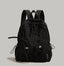 Bowknot Nylon Backpack Large Laptop School Bag For College Girls in Black - WAAMII