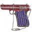 Crystal Gun Shaped Purse Pistol Style Glittering Evening Clutch