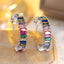 Zirconia Rainbow hoop earrings B
