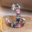 Zirconia Rainbow hoop earrings-B
