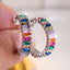 Zirconia Rainbow hoop earrings-B