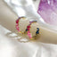 zirconia rainbow hoop earrings
