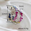Zirconia Rainbow hoop earrings size