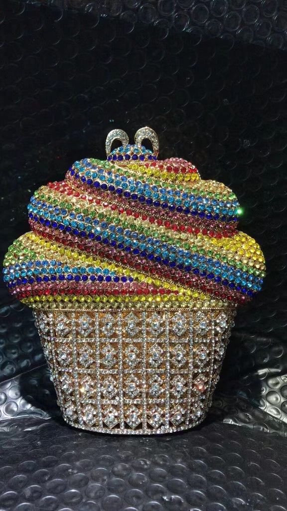 Ice Cream Rhinestone Clutch Purse - Seven Colors - WAAMII - (seven-colors)