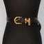 Genuine Leather Padlock Belt for Women-Black