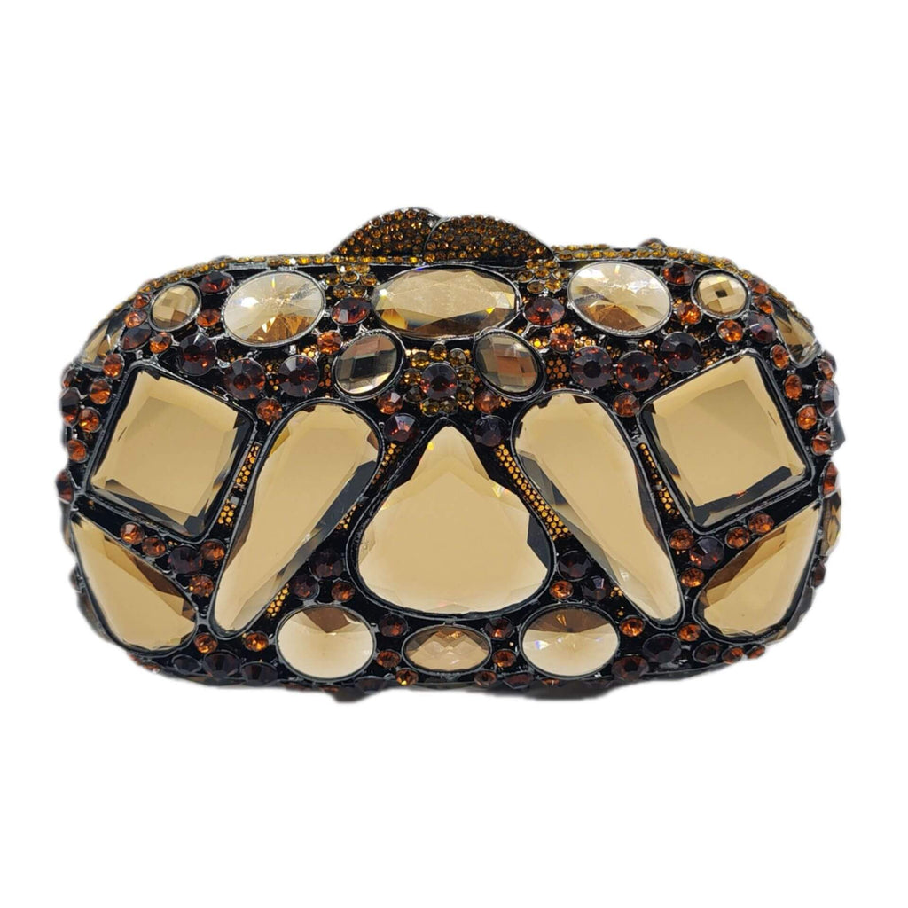 Lyra Crystal Diamond Stone Purse - Dark brown - WAAMII - (dark-brown)