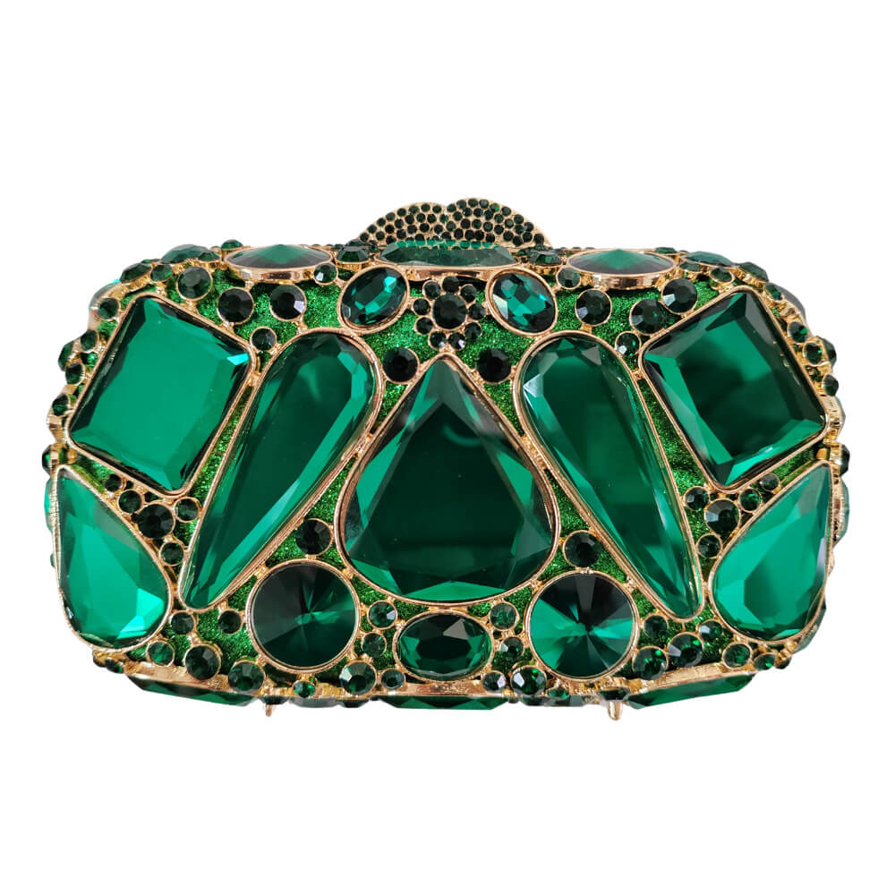 Lyra Crystal Diamond Stone Purse - green - WAAMII - (green)