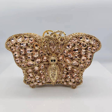 Mia Butterfly Jeweled Clutch - champagne - WAAMII