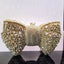 Molly Rhinestone Multicolor Butterfly Clutch Purse - Gold White - Luxury bags by WAAMII