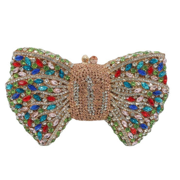 Molly Rhinestone Multicolor Butterfly Clutch Purse - - Luxury bags by WAAMII