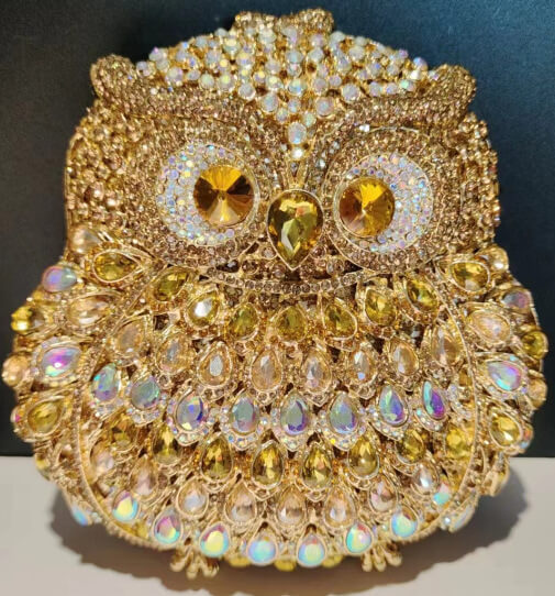 Moonlight Whisper Owl Clutch Purse - Golden yellow rainbow - WAAMII