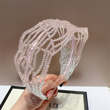 Multi-layer Crystal Gradient Wide Jeweled Headband - Pink - Luxury Accessories by WAAMII