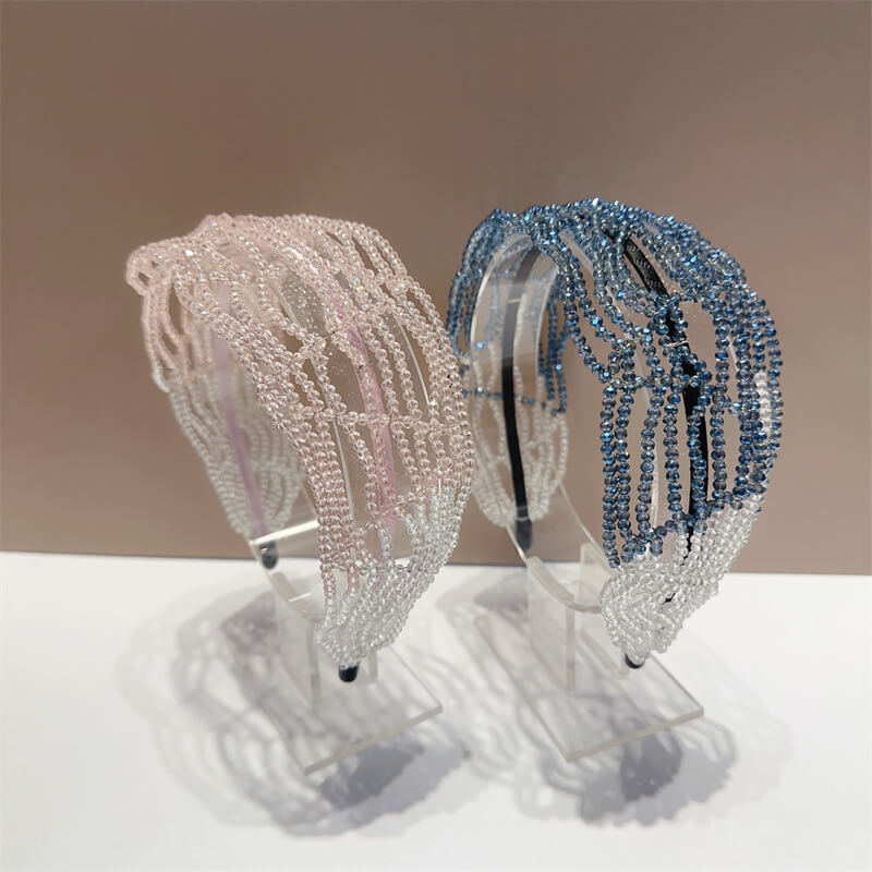 Multi-layer Crystal Gradient Wide Jeweled Headband - - Luxury Accessories by WAAMII