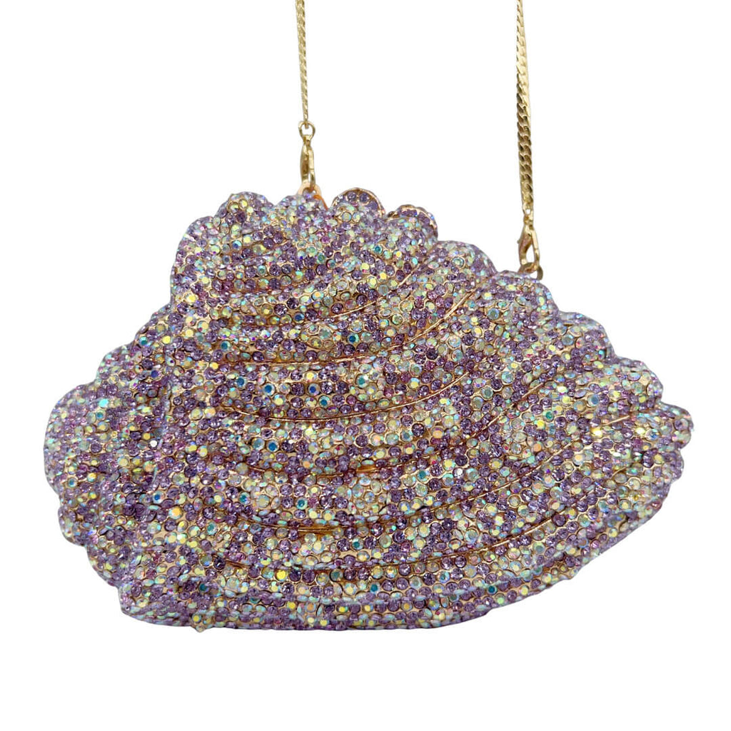 Nerina Conch Sparkling Minaudière - Violet - WAAMII - (violet)