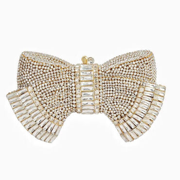 Myra Crystal Luxury Butterfly Clutch Purse - Silver - Luxury bags by WAAMII