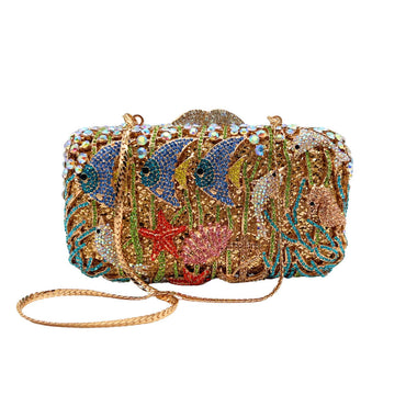 Ocean Realm Rhinestone Clutch Purse - Main View 01 - WAAMII