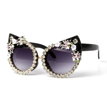 Oversize Red Crystal Rhinestone Sunglass - - Luxury Accessories by WAAMII