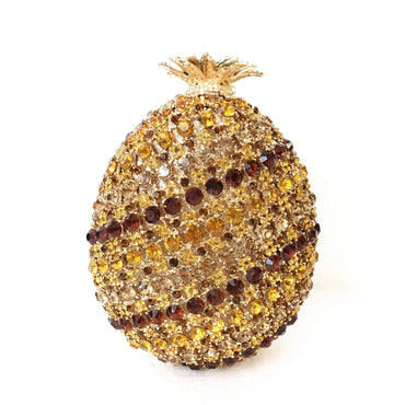Pineapple Rhinestone Embellished Evening Purse - Gold coffee - WAAMII - (gold-coffee)