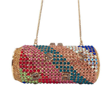 Pop Can Rhinestone Clutch Purse - Gold multicolor - WAAMII - (gold-multicolor)