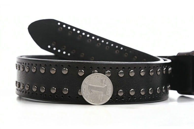 Ceinture Punk à Boucle Décorée à Rivets Multiples-WB7041