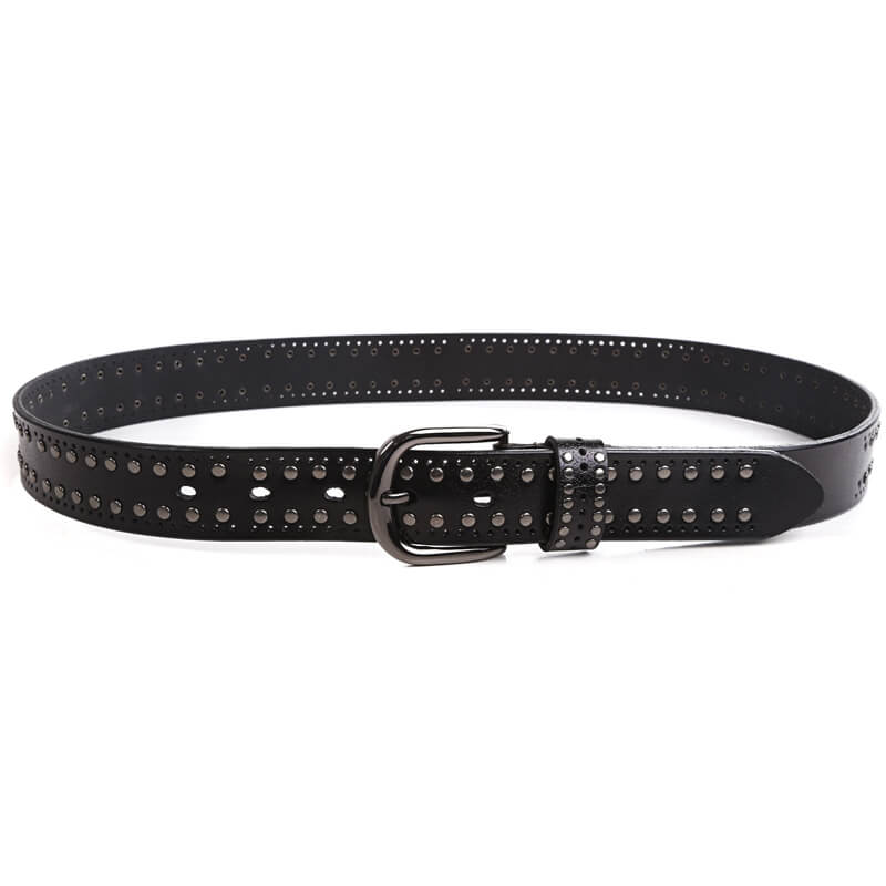 Ceinture Punk à Boucle Décorée à Rivets Multiples-WB7041