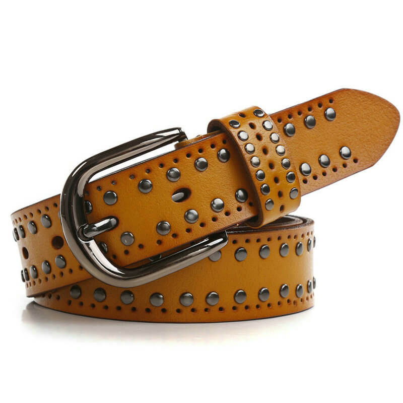 Ceinture Punk à Boucle Décorée à Rivets Multiples-WB7041